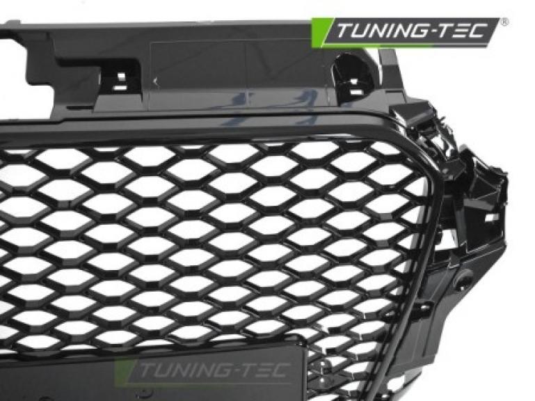 Preview: Upgrade Sportgrill / Kühlergrill für Audi A3 8V 12-16 Hochglanz schwarz in Wabendesign