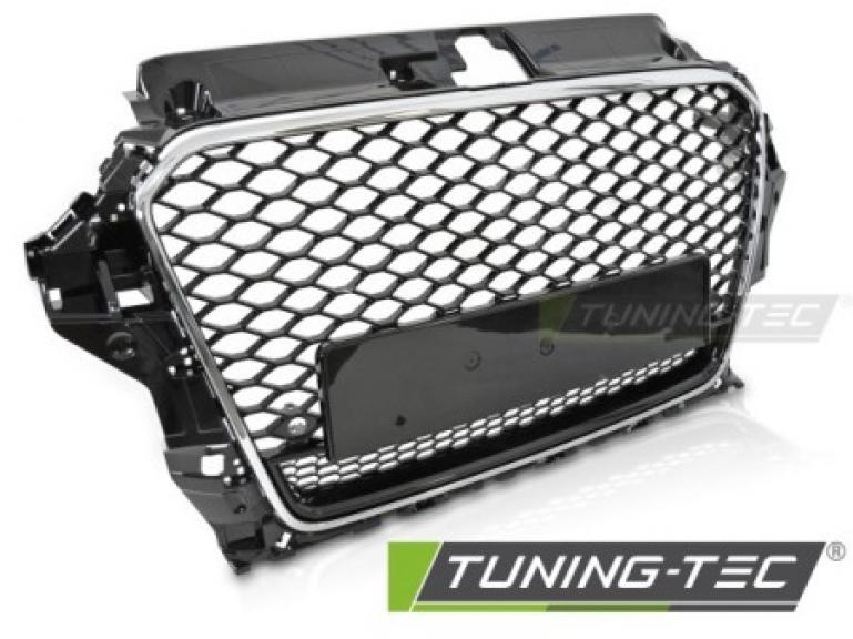 Upgrade Sportgrill / Kühlergrill für Audi A3 8V 12-16 Hochglanz schwarz in Wabendesign