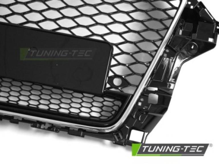 Preview: Upgrade Sportgrill / Kühlergrill für Audi A3 8V 12-16 Hochglanz schwarz in Wabendesign