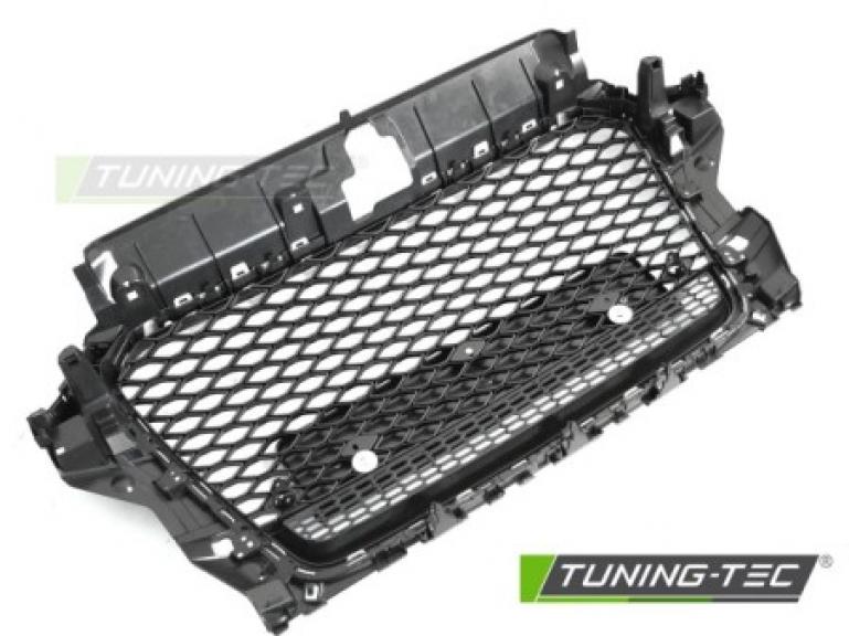 Preview: Upgrade Sportgrill / Kühlergrill für Audi A3 8V 12-16 Hochglanz schwarz in Wabendesign