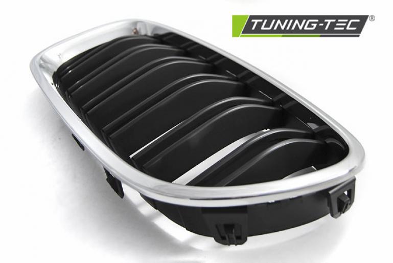 Upgrade Sportgrill Nieren für BMW 5er F10/F11 Limousine/Touring 10-16 chrom/schwarz in Doppelsteg Design