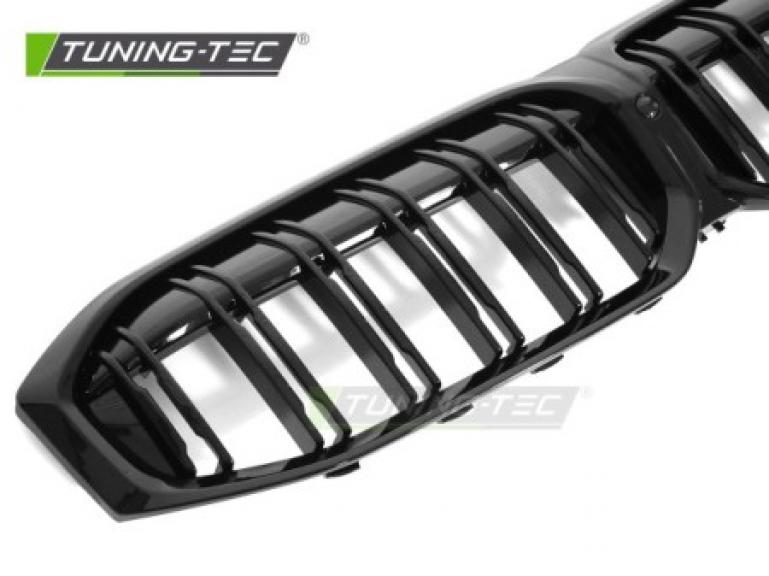 Preview: Upgrade Sportgrill Nieren für BMW 3er G20/G21 LCI 22+ Hochglanz schwarz in Doppelsteg Design