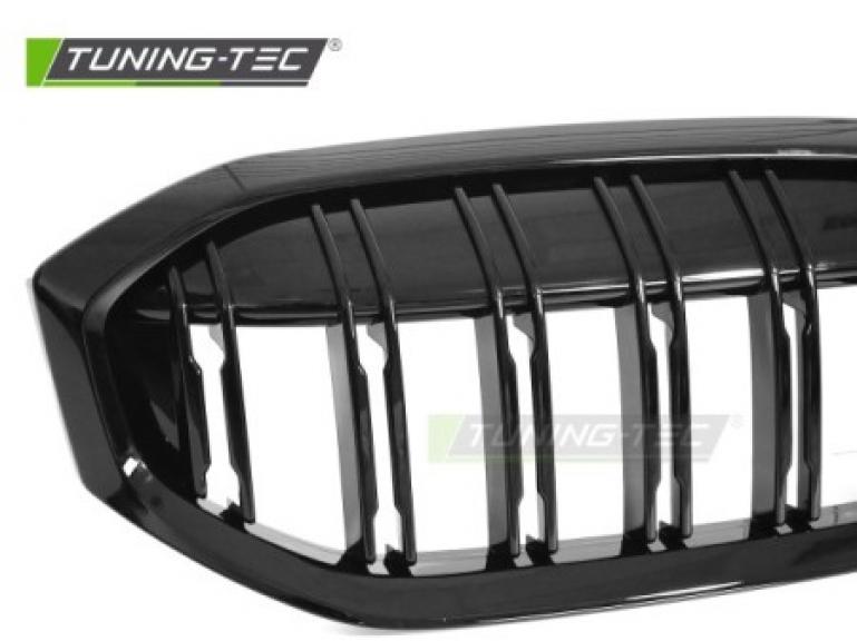 Preview: Upgrade Sportgrill Nieren für BMW 3er G20/G21 LCI 22+ Hochglanz schwarz in Doppelsteg Design