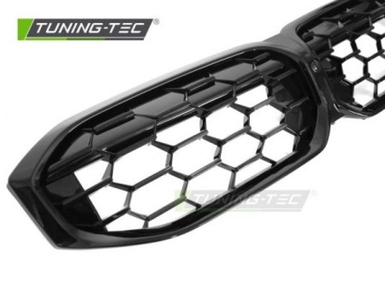 Preview: Upgrade Wabenoptik Sportgrill Nieren für BMW 3er G20/G21 LCI 22+ Hochglanz schwarz