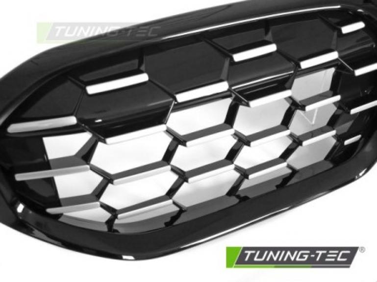 Preview: Upgrade Wabenoptik Sportgrill Nieren für BMW 3er G20/G21 LCI 22+ Hochglanz schwarz / Silber