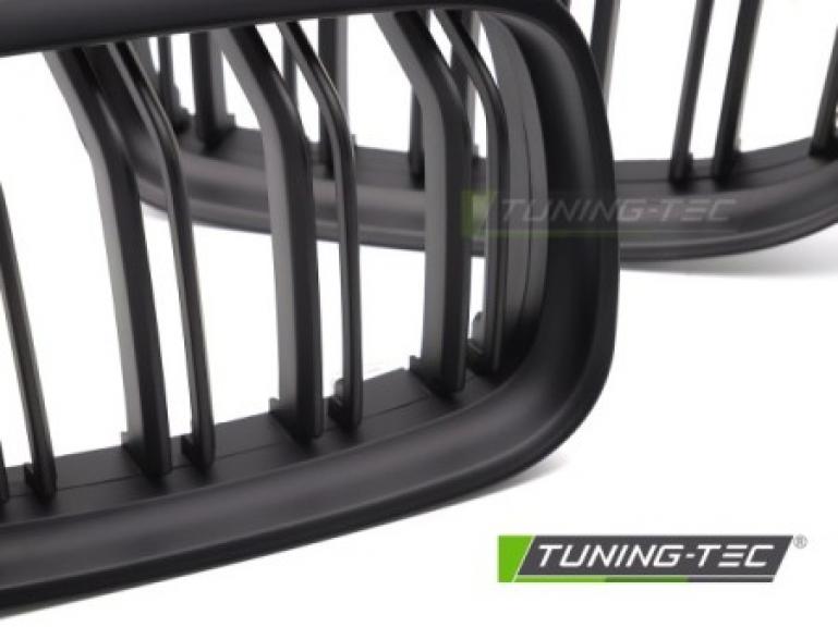 Preview: Upgrade Doppelsteg Design Sportgrill Nieren für BMW 3er E90/91 LCI 09-11 matt-schwarz