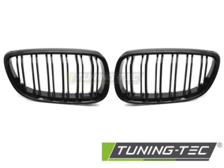 Preview: Upgrade Doppelsteg Design Sportgrill Nieren für BMW 3er E92/E93 Coupe/Cabrio 07-10 Hochglanz schwarz