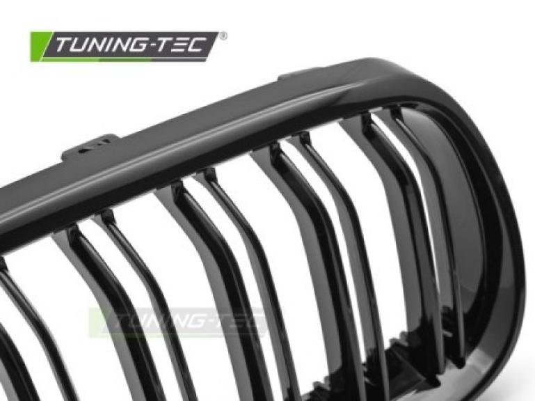 Preview: Upgrade Doppelsteg Design Sportgrill Nieren für BMW 3er E92/E93 Coupe/Cabrio 07-10 Hochglanz schwarz