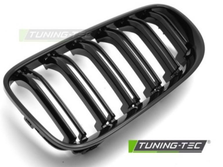 Preview: Upgrade Doppelsteg Design Sportgrill Nieren für BMW 3er E92/E93 LCI Coupe/Cabrio 10-13 Hochglanz schwarz