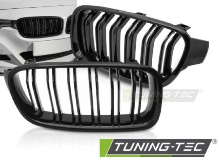 Upgrade Sportgrill Doppelsteg Nieren für BMW 3er F30/F31 Limousine/Touring 11-18 Hochglanz schwarz