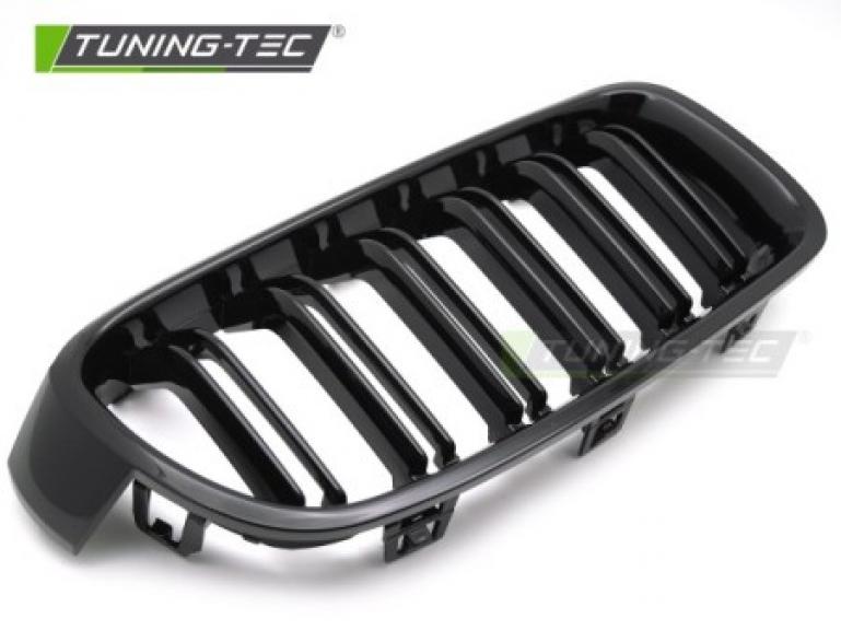 Preview: Upgrade Sportgrill Doppelsteg Nieren für BMW 3er F30/F31 Limousine/Touring 11-18 Hochglanz schwarz