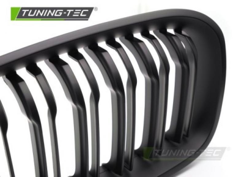 Preview: Upgrade Sportgrill / Kühlergrill Nieren für BMW 1er F20/F21 11-14 schwarz matt in Doppelsteg Design