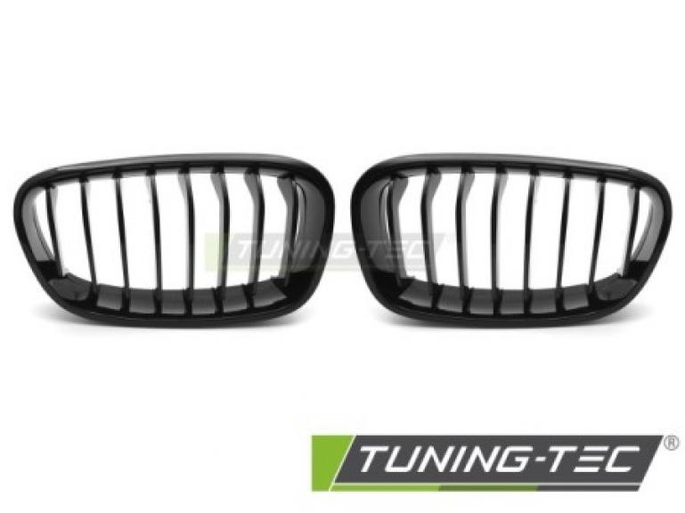 Preview: Upgrade Sportgrill / Kühlergrill Nieren für BMW 1er F20/F21 11-14 Hochglanz schwarz