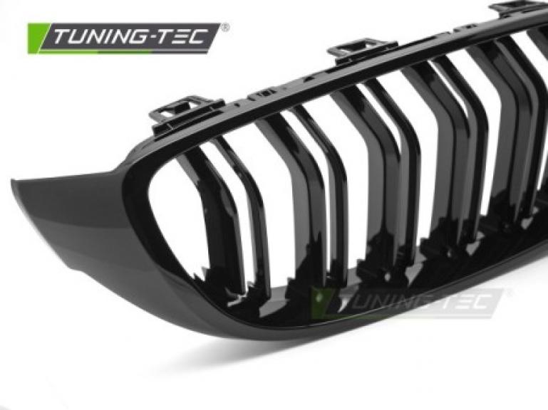 Preview: Upgrade Sportgrill Nieren für BMW 4er F32/F33/F36  13-19 Hochglanz schwarz in Doppelsteg Design