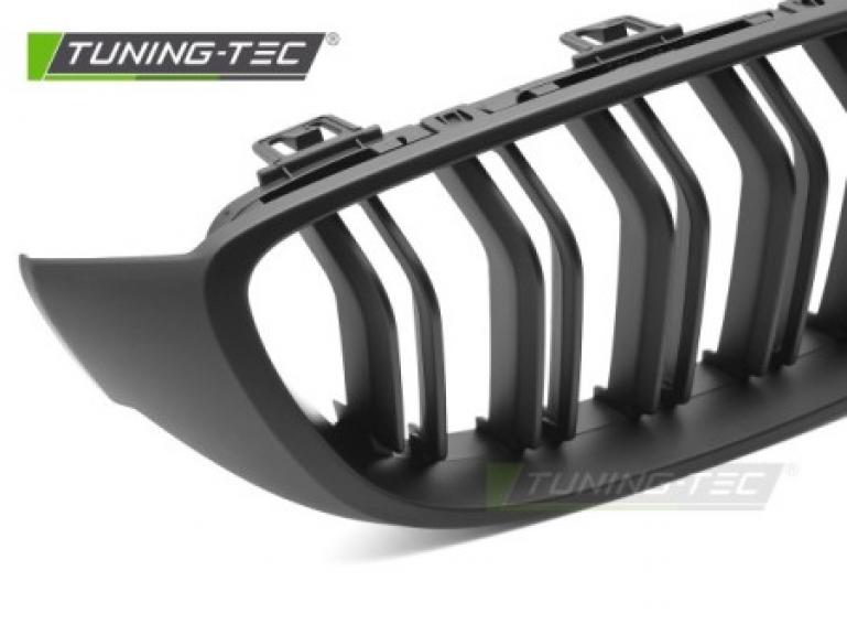 Preview: Upgrade Sportgrill Nieren für BMW 4er F32/F33/F36  13-19 matt schwarz in Doppelsteg Design