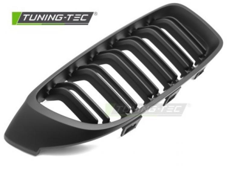 Preview: Upgrade Sportgrill Nieren für BMW 4er F32/F33/F36  13-19 matt schwarz in Doppelsteg Design