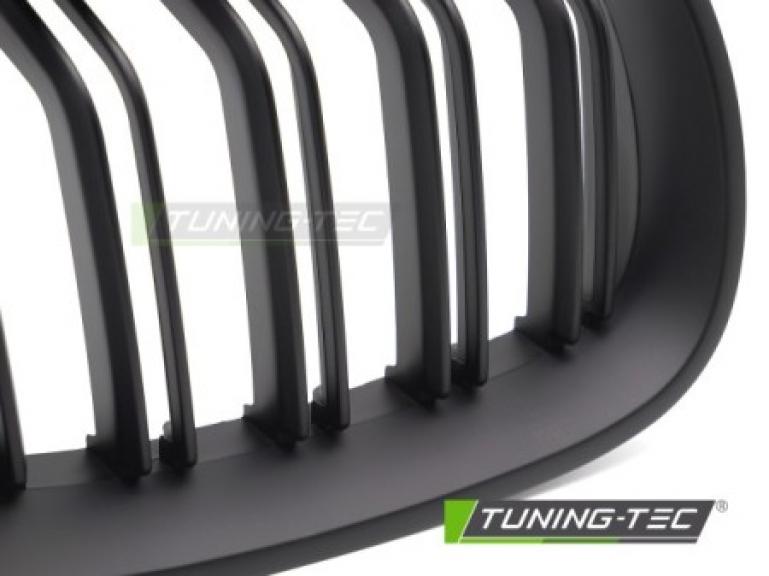 Preview: Upgrade Doppelsteg Sportgrill Nieren für BMW 5er E60/E61 03-10 matt schwarz