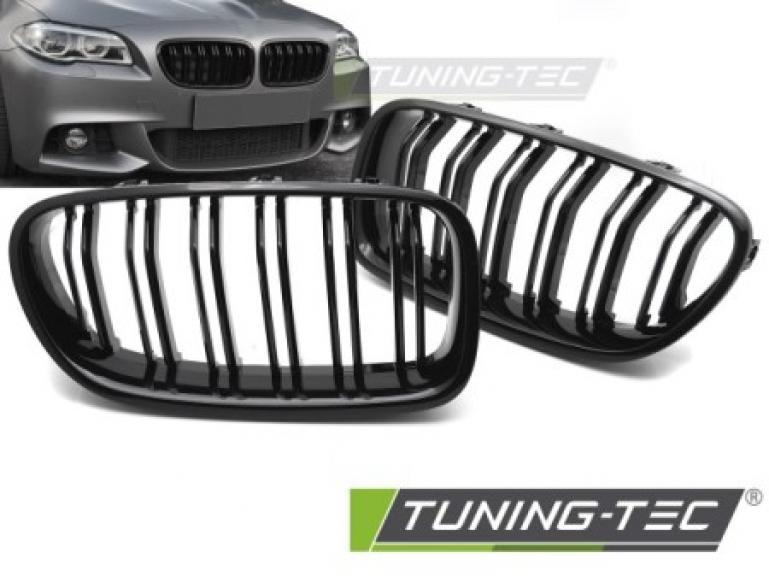 Upgrade Doppelsteg Sportgrill Nieren für BMW 5er F10/F11 Limousine/Touring 10-16 Hochglanz schwarz