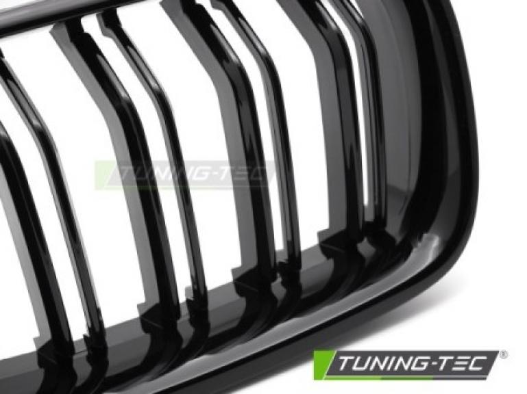 Preview: Upgrade Doppelsteg Sportgrill Nieren für BMW 5er F10/F11 Limousine/Touring 10-16 Hochglanz schwarz