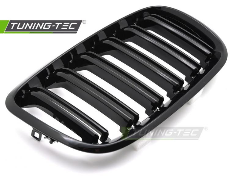 Preview: Upgrade Doppelsteg Design Sportgrill Nieren für BMW X5 E70 / X6 E71 08-14 Hochglanz schwarz