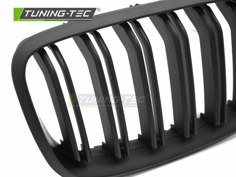 Preview: Upgrade Doppelsteg Design Sportgrill Nieren für BMW X5 E70 / X6 E71 08-14 Matt schwarz