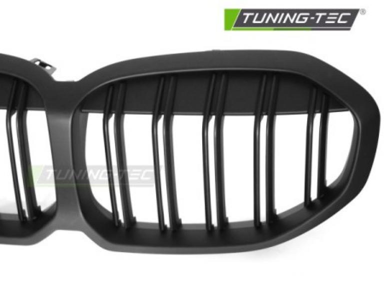 Preview: Upgrade Doppelsteg Design Sportgrill Nieren für BMW 1er F40 19-24 Matt schwarz