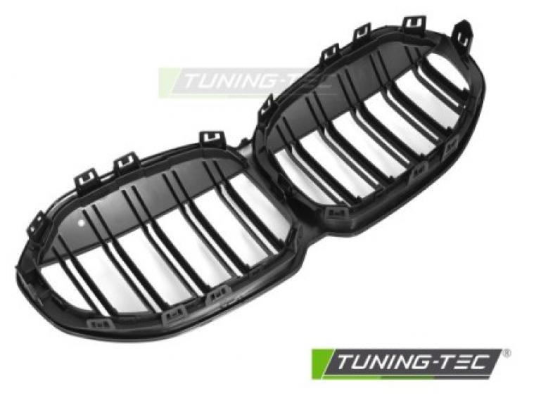 Preview: Upgrade Doppelsteg Design Sportgrill Nieren für BMW 1er F40 19-24 Matt schwarz