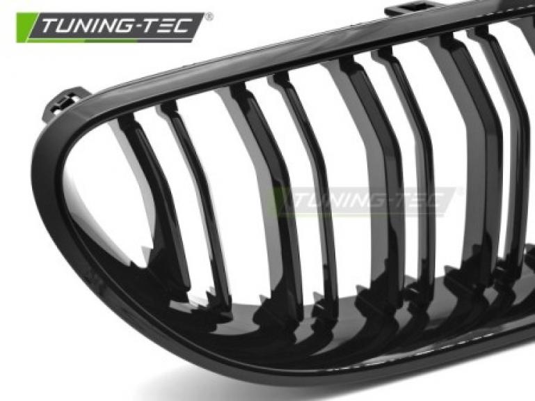 Preview: Upgrade Doppelsteg-Design Sportgrill / Frontgrill Nieren für BMW 6er F12 / F13 Coupe/Cabrio 11-18 Hochglanz schwarz