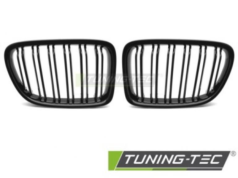 Preview: Upgrade Doppelsteg Design Sportgrill / Frontgrill Nieren für BMW X1 E84 09-12 Hochglanz schwarz