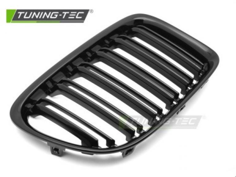 Preview: Upgrade Doppelsteg Design Sportgrill / Frontgrill Nieren für BMW X1 E84 09-12 Hochglanz schwarz