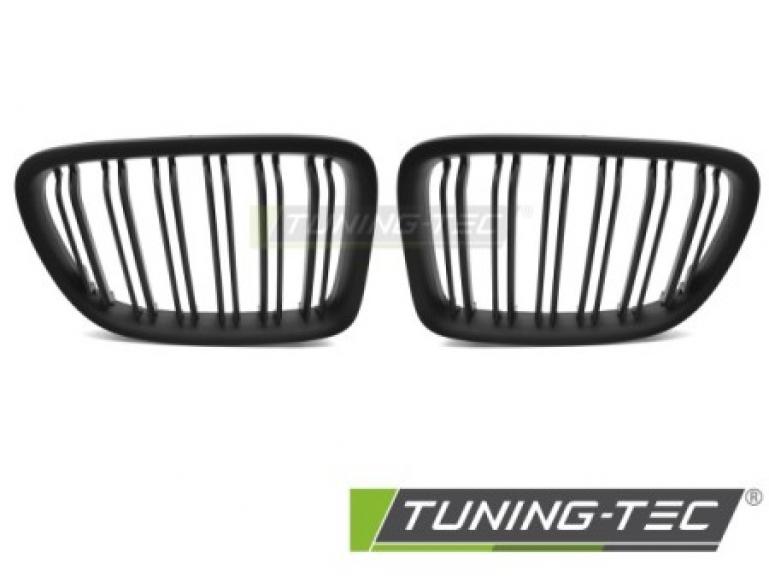 Preview: Upgrade Doppelsteg Design Sportgrill / Frontgrill Nieren für BMW X1 E84 09-12 Matt schwarz