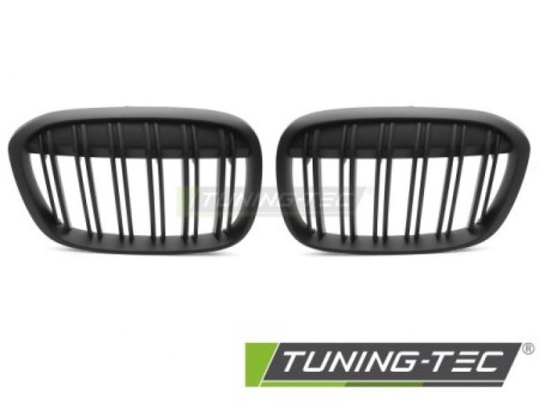 Preview: Upgrade Doppelsteg Design Sportgrill / Frontgrill Nieren für BMW X1 F48 15-20 Matt schwarz