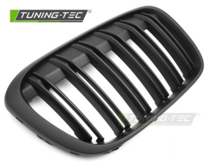 Preview: Upgrade Doppelsteg Design Sportgrill / Frontgrill Nieren für BMW X1 F48 15-20 Matt schwarz