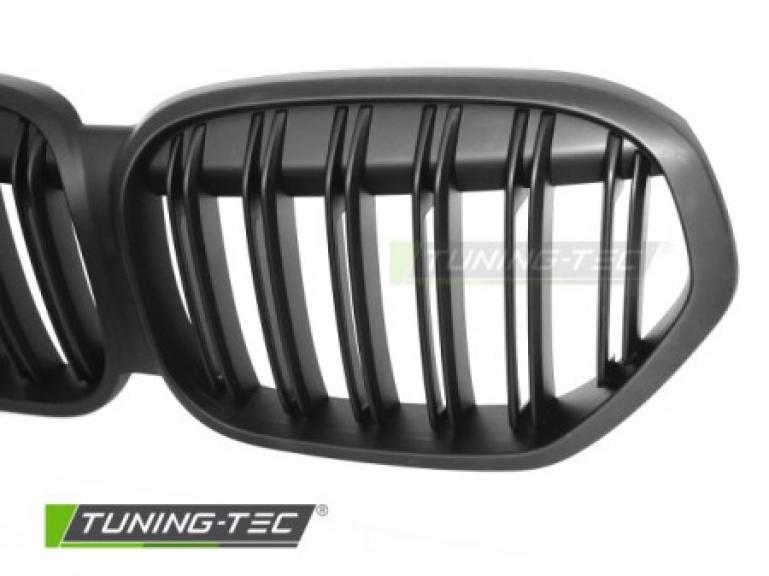 Preview: Upgrade Doppelsteg Design Sportgrill / Frontgrill Nieren für BMW X1 F48 LCI 20-22 Matt schwarz