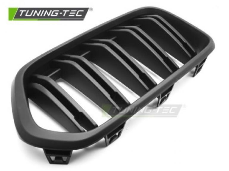 Preview: Upgrade Doppelsteg Design Sportgrill / Frontgrill Nieren für BMW X2 F39 18-23 Matt schwarz