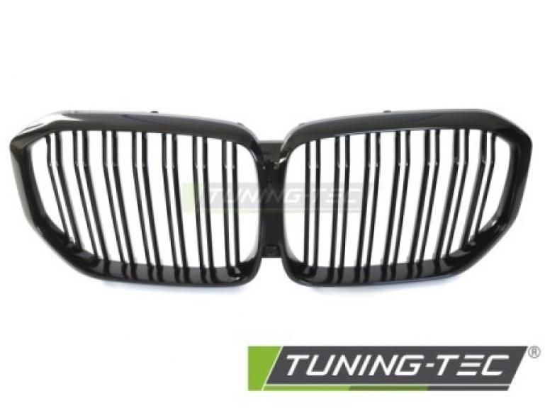 Preview: Upgrade Doppelsteg Design Sportgrill Nieren für BMW X5 G05 19-22 Hochglanz schwarz
