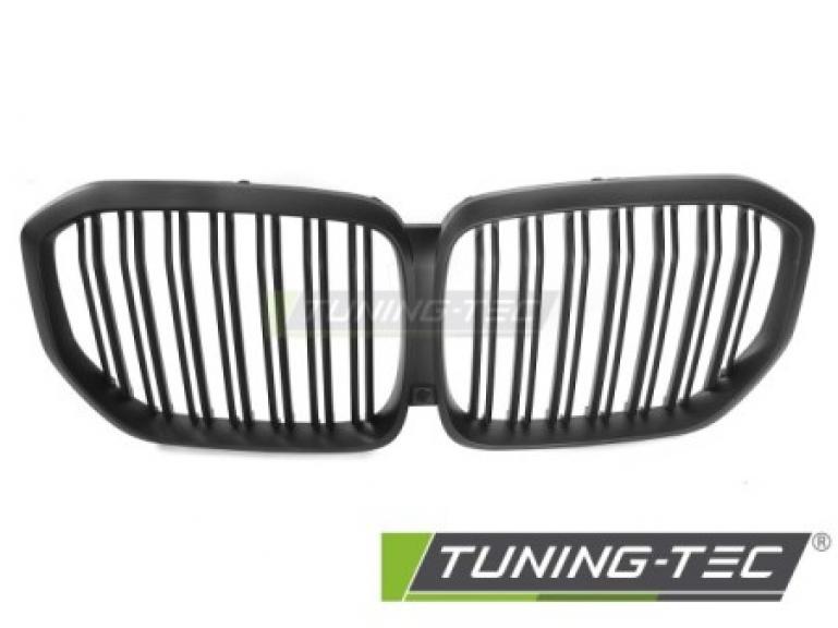 Preview: Upgrade Doppelsteg Design Sportgrill Nieren für BMW X5 G05 19-22 Matt schwarz