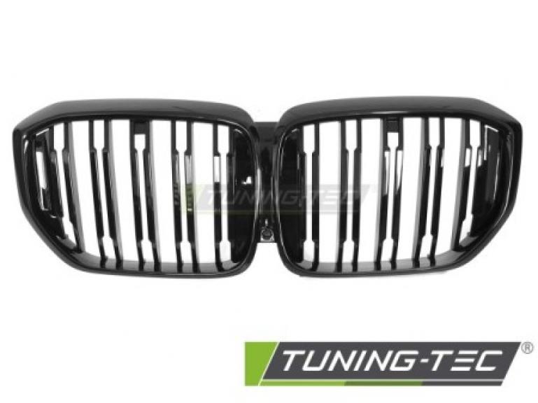 Preview: Upgrade Doppelsteg Design Sportgrill Nieren für BMW X5 G05 LCI 23+ Hochglanz schwarz