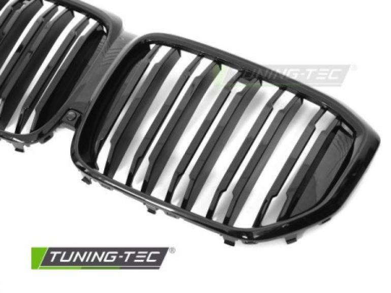 Preview: Upgrade Doppelsteg Design Sportgrill Nieren für BMW X5 G05 LCI 23+ Hochglanz schwarz