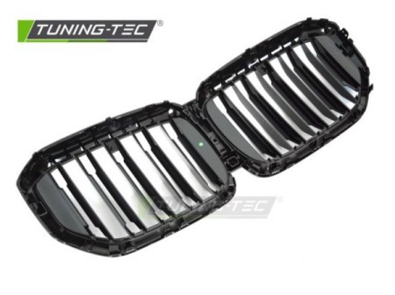 Preview: Upgrade Doppelsteg Design Sportgrill Nieren für BMW X5 G05 LCI 23+ Hochglanz schwarz