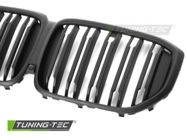 Preview: Upgrade Doppelsteg Design Sportgrill Nieren für BMW X5 G05 LCI 23+ Matt schwarz