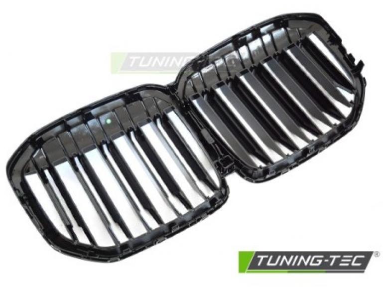 Upgrade Doppelsteg Design Sportgrill Nieren für BMW X7 G07 18-22 Hochglanz schwarz