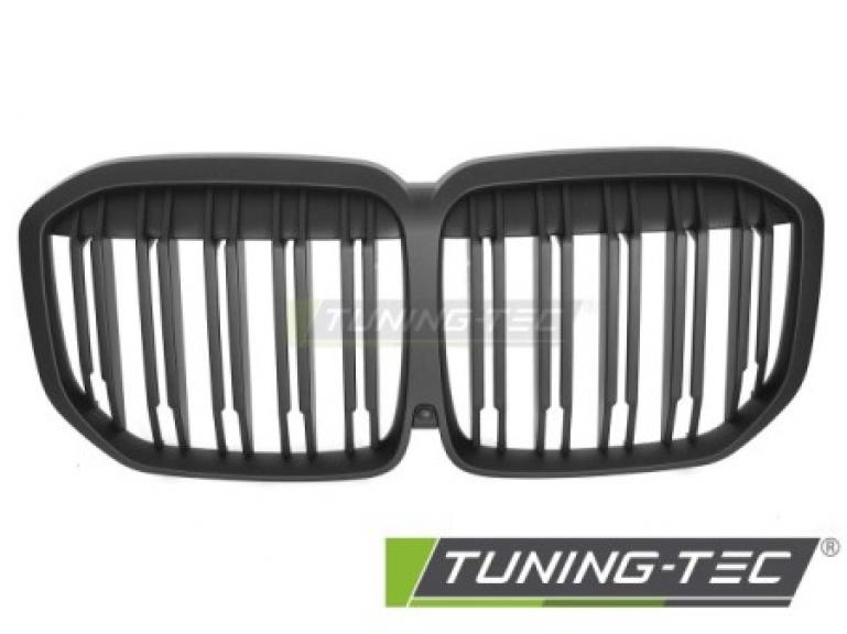 Upgrade Doppelsteg Design Sportgrill Nieren für BMW X7 G07 18-22 Matt schwarz