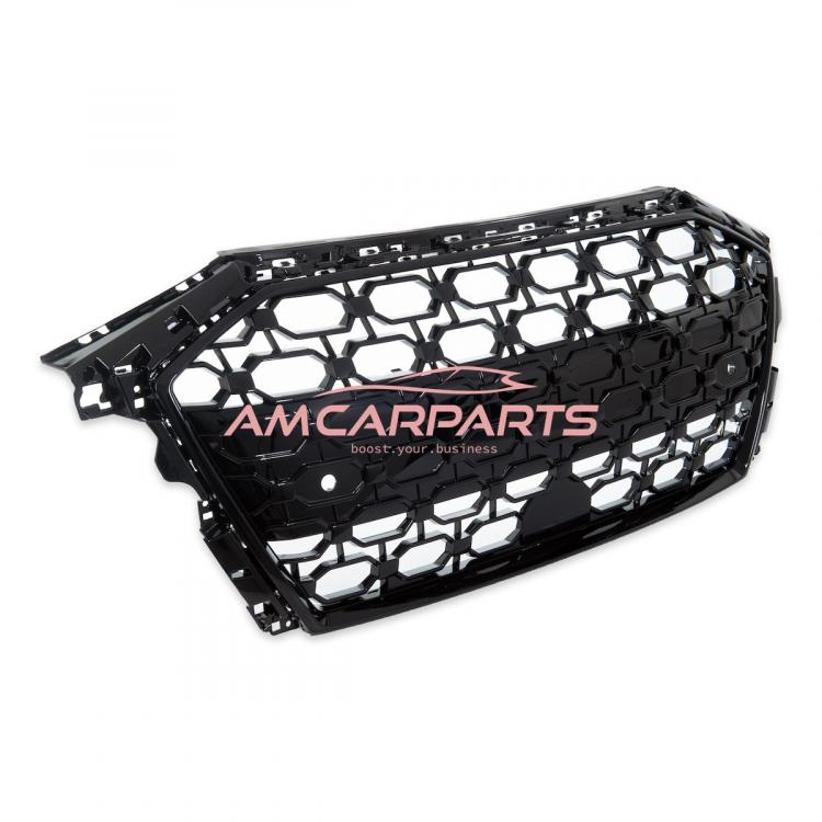 Preview: Upgrade Sportgrill / Kühlergrill für Audi A3 8Y 20+ Hochglanz Schwarz in Wabendesign