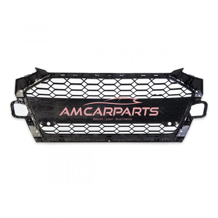 Preview: Upgrade Sportgrill / Kühlergrill für Audi A4 B9 8W Facelift 20-24 Hochglanz Schwarz in Wabendesign