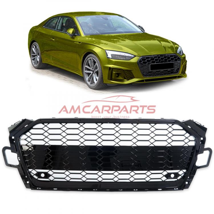 Upgrade Sportgrill / Kühlergrill für Audi A5 F5 Facelift 20-24 Hochglanz Schwarz in Wabendesign