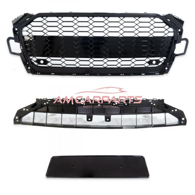 Preview: Upgrade Sportgrill / Kühlergrill für Audi A5 F5 Facelift 20-24 Hochglanz Schwarz in Wabendesign