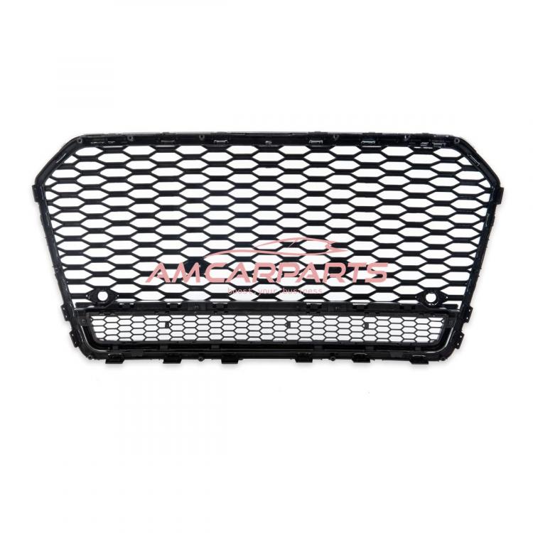 Upgrade "Plus" Sportgrill / Kühlergrill für Audi A6 C7 4G Facelift 15-18 Hochglanz Schwarz / Chrom in Wabendesign