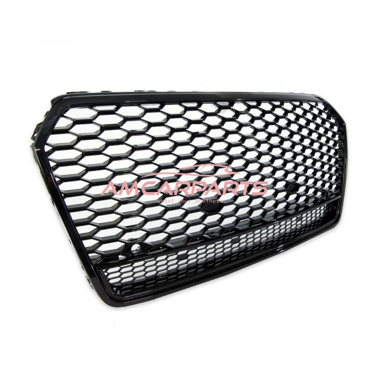 Upgrade "Plus" Sportgrill / Kühlergrill für Audi A7 4G Facelift 14-18 Hochglanz Schwarz in Wabendesign