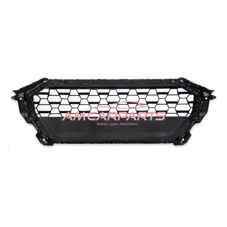 Upgrade Sportgrill / Kühlergrill für Audi Q3 F3 19+ Hochglanz Schwarz / Chrom in Wabendesign